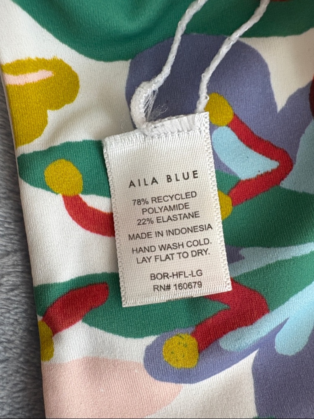 Aila Blue Floral Square-Neck Bikini Ruffle SleeveTop - Picture 4 of 5